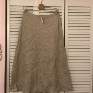 Talbots Tan Linen Maxi Skirt
